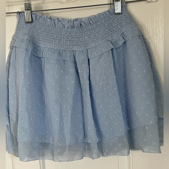 Katie J NYC Tween Bailee Skort Baby Blue Ruched Waist Ruffled Tiers Size L NWT - Picture 5 of 10